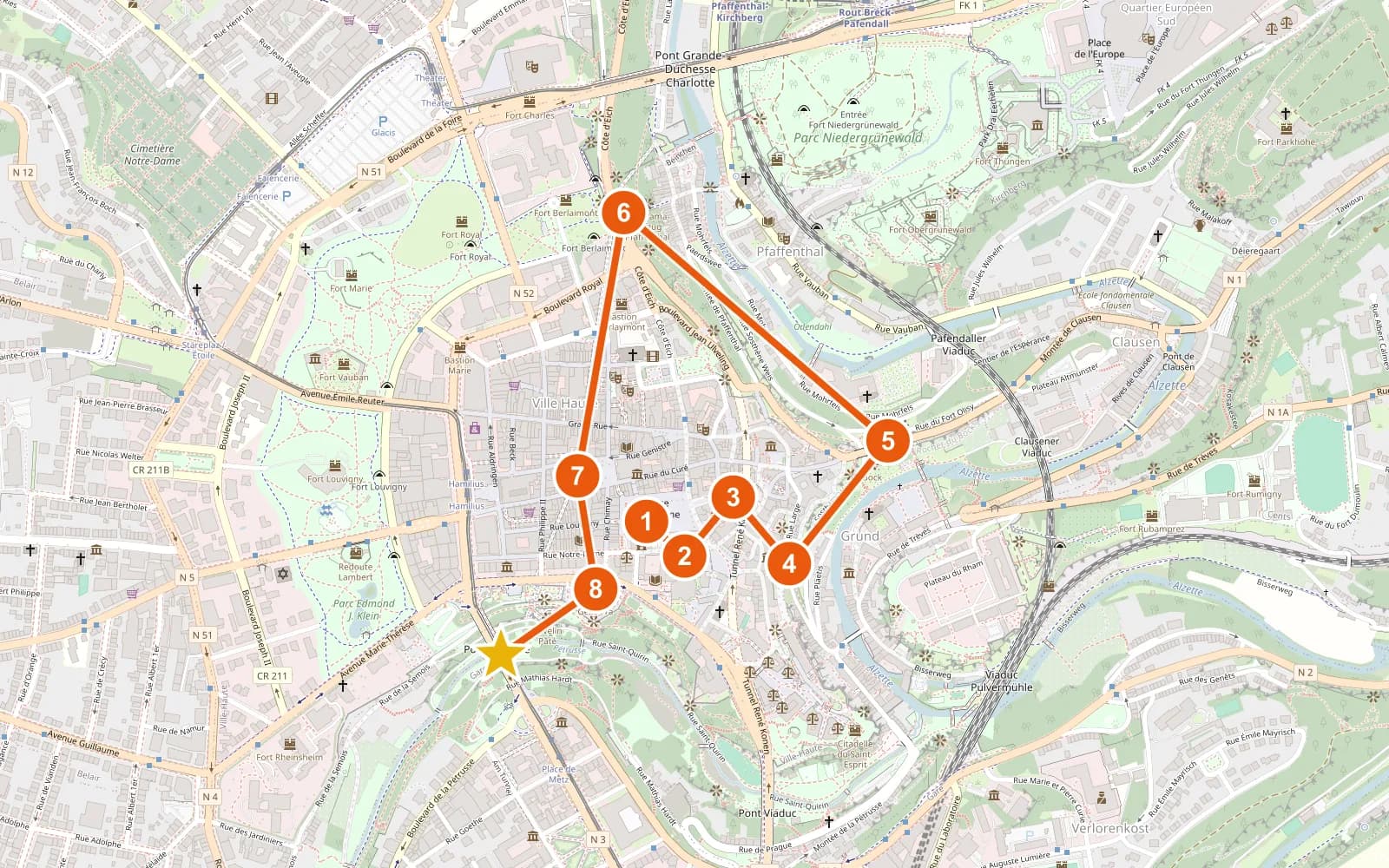 Illustration du parcours vieux quartiers et fortifications